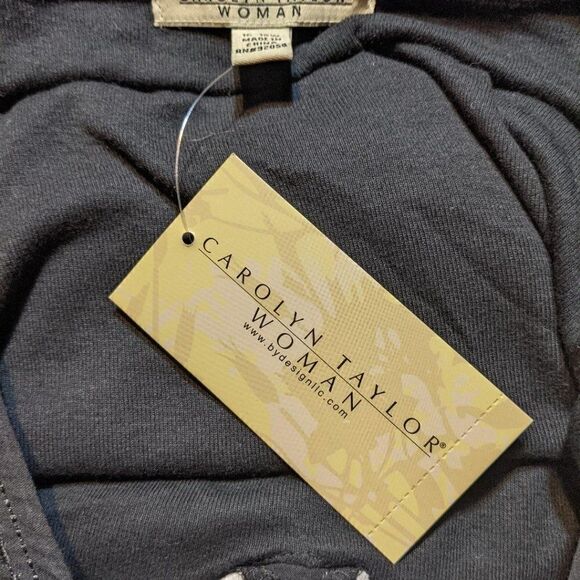 🆕NWT CAROLYN TAYLOR BLACK LONG SLEEVE TUNIC - Picture 10 of 12